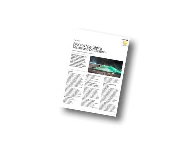 Pool and Spa Lighting Testing and Certification | Fact Sheet