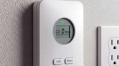 Carbon Monoxide Detector on Wall - Safety and Prevention