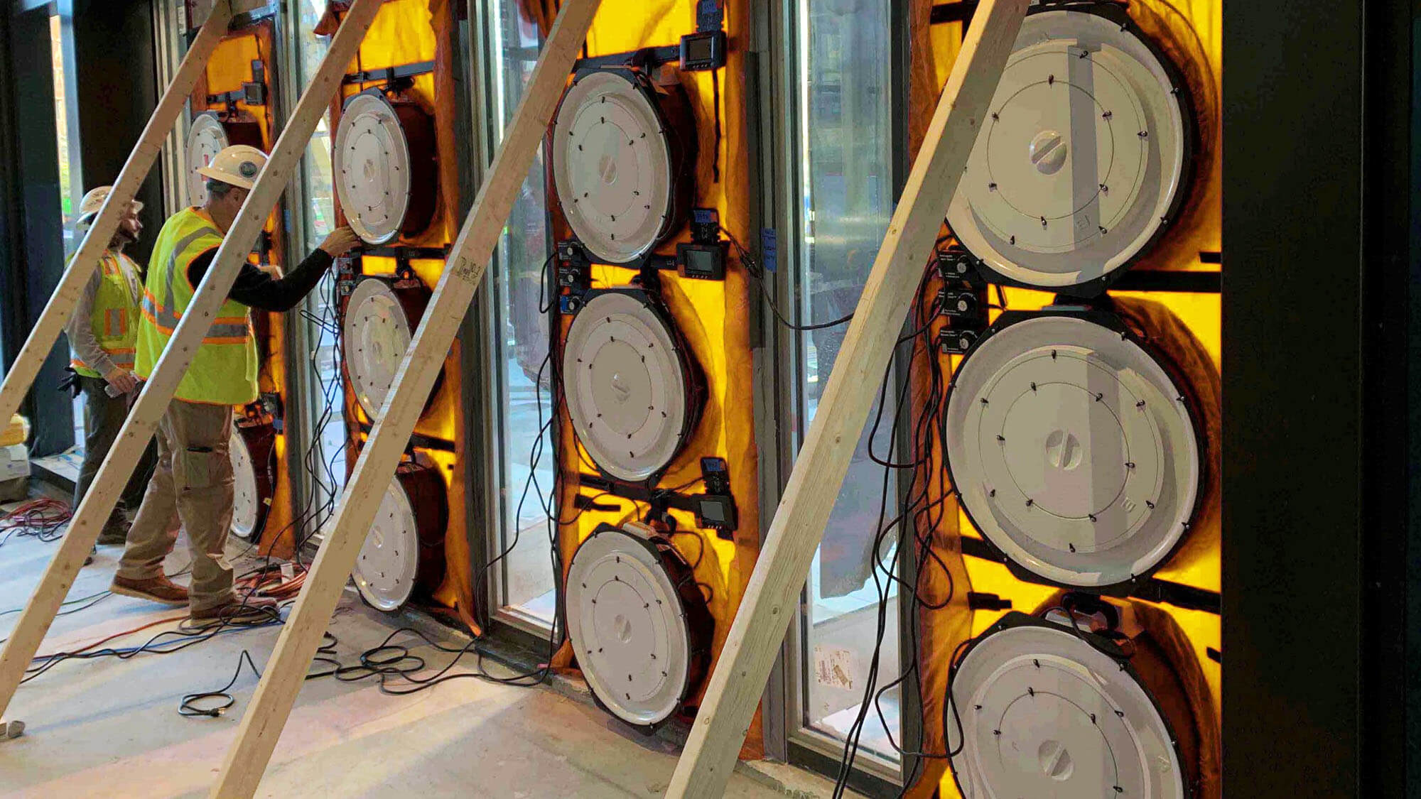 Air barrier testing at Metropolitan Park project in Alexandria, VA, South Tower